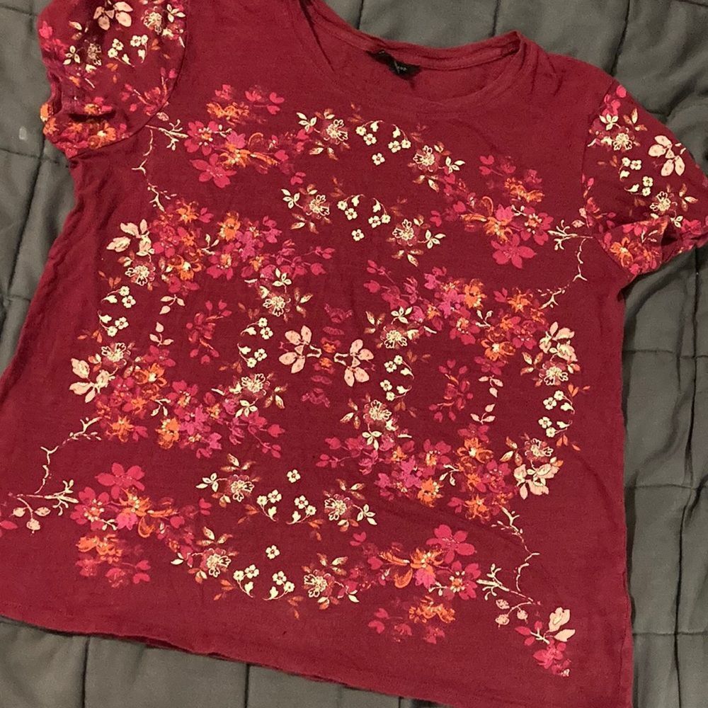Lucky Brand Red Floral Tee